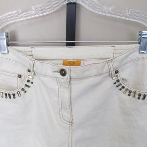 Ruby Road Off White "Bedazzled" Ankle Jean Size 8 Petite